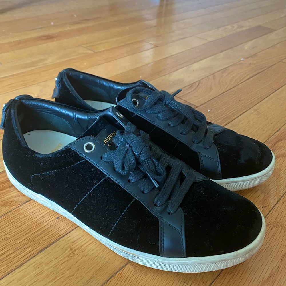 Saint Laurent Velvet Black Sneakers - Very good condition